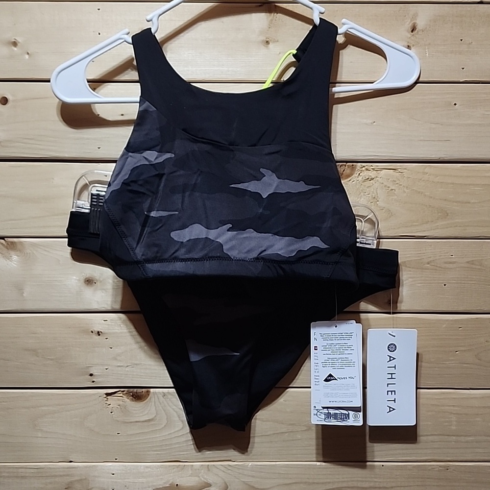 Athleta Camo Freestyle Bikini SIZE Small NWT
